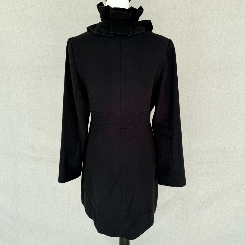 Elle Size Small Black Peacoat with Rose Detail Women's Jacket - Picture 6 of 8